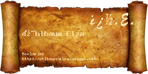 Öhlbaum Elza névjegykártya
